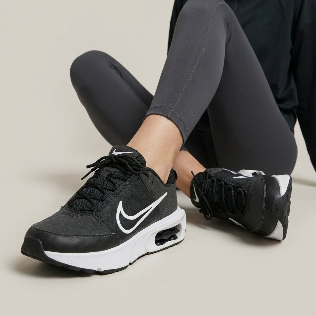 Nike Air Max Intrlk Lite Womens Sneakers Black White Dq2904-001 Size 10.5